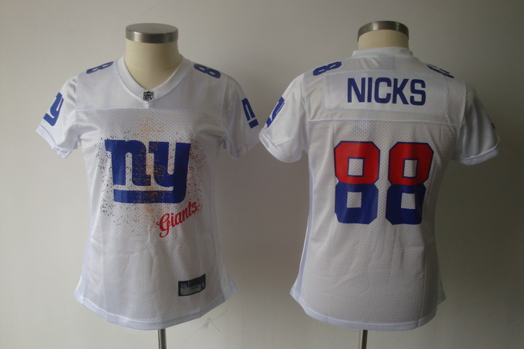 Giants #88 Hakeem Nicks White 2011 Women's Fem Fan NFL Jersey